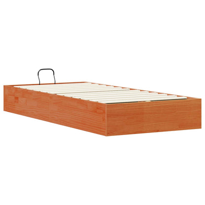 vidaXL Ottoman Bed Frame with Storage Wax Brown 100 x 200 cm