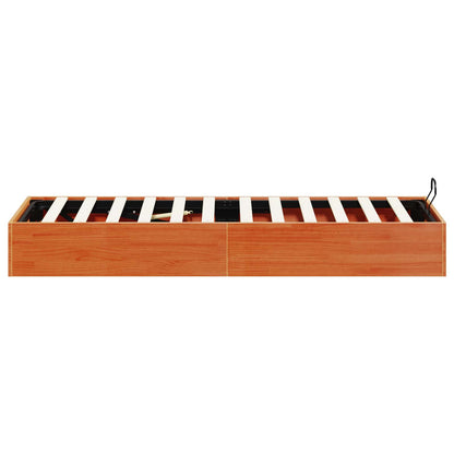 vidaXL Ottoman Bed Frame with Storage Wax Brown 100 x 200 cm