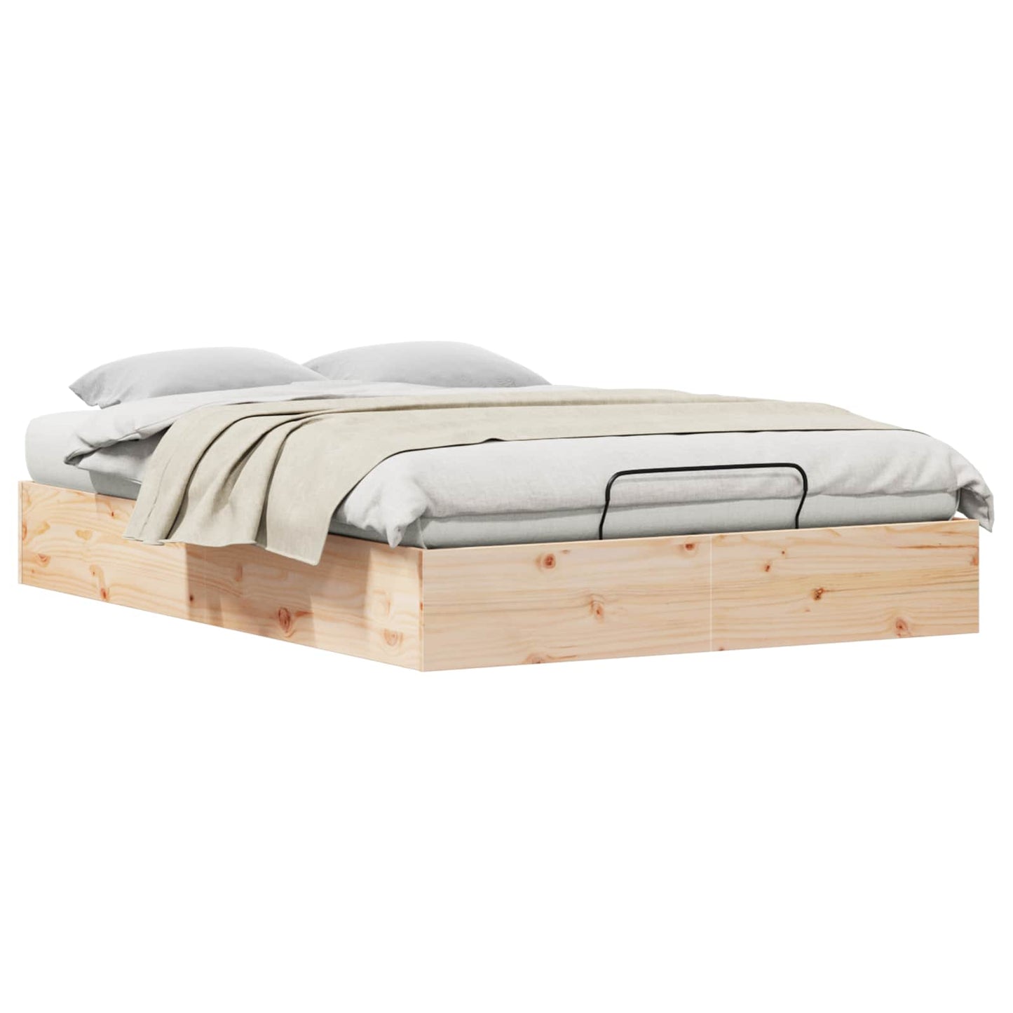 vidaXL Ottoman Bed Frame with Storage Natural 120 x 190 cm