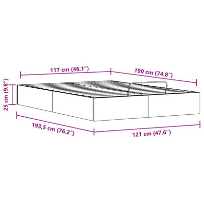 vidaXL Ottoman Bed Frame with Storage White 120 x 190 cm
