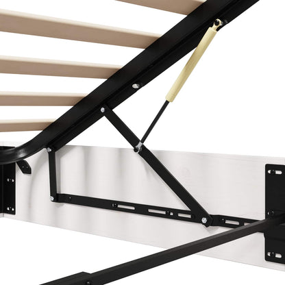 vidaXL Ottoman Bed Frame with Storage White 135 x 190 cm