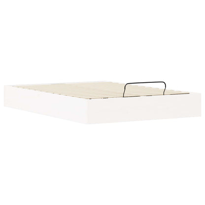 vidaXL Ottoman Bed Frame with Storage White 135 x 190 cm