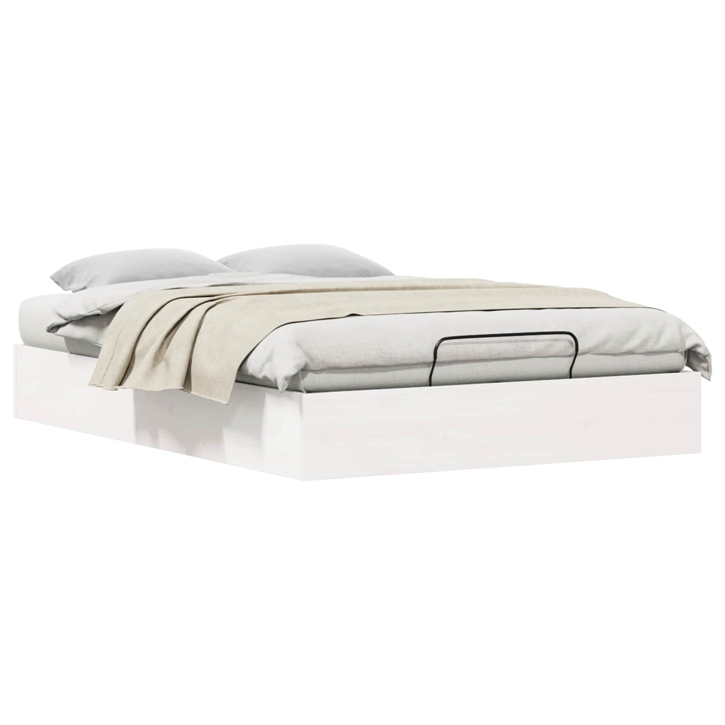 vidaXL Ottoman Bed Frame with Storage White 135 x 190 cm