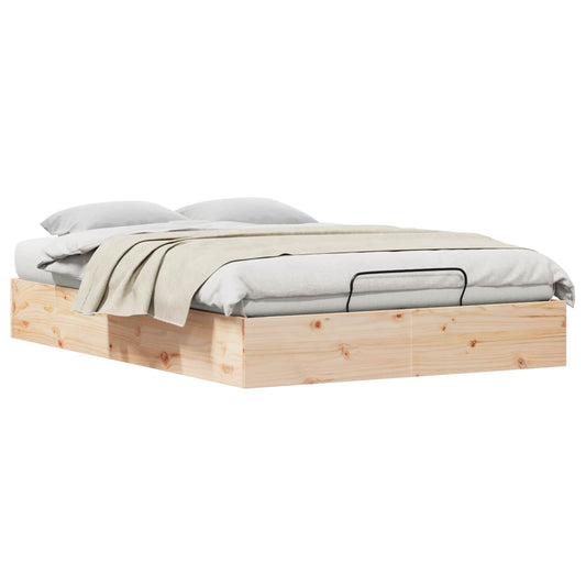 vidaXL Ottoman Bed Frame with Storage Natural 150 x 200 cm