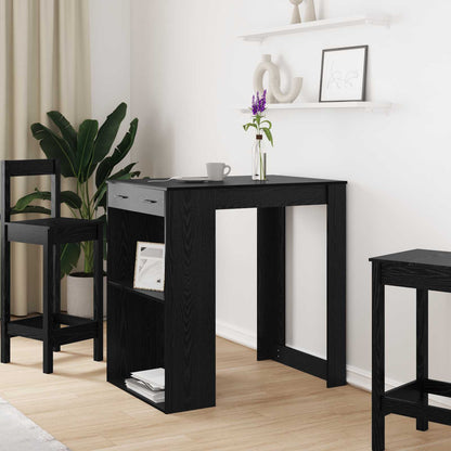 vidaXL Bar Table 102 x 70 x 103.5 cm Engineered Wood Black Oak
