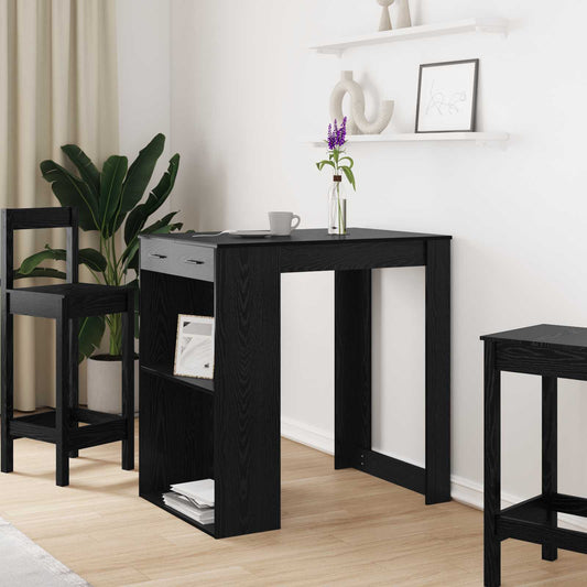 vidaXL Bar Table 102 x 70 x 103.5 cm Engineered Wood Black Oak