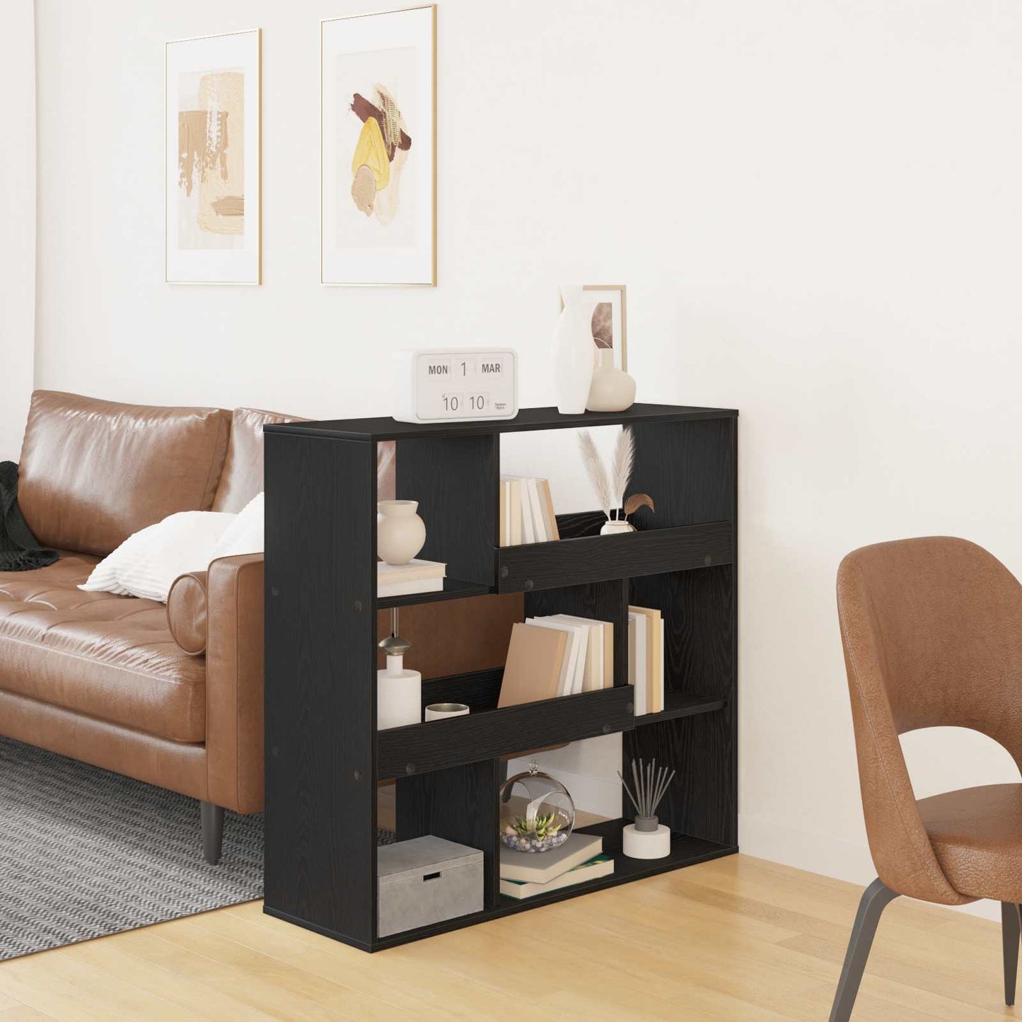 vidaXL Book Shelf Black Oak 100 x 33 x 94.5 cm Engineered Wood