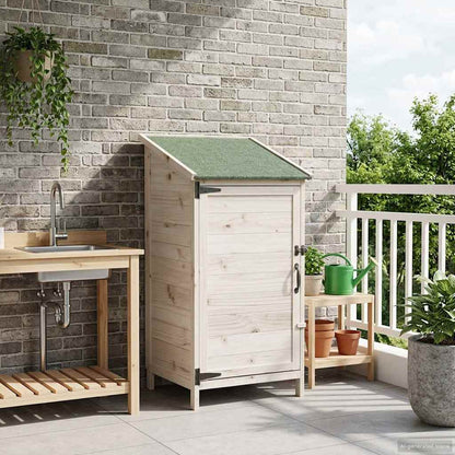 vidaXL Garden Shed with Roof White 59 x 56 x 113.5 cm Solid Fir Wood