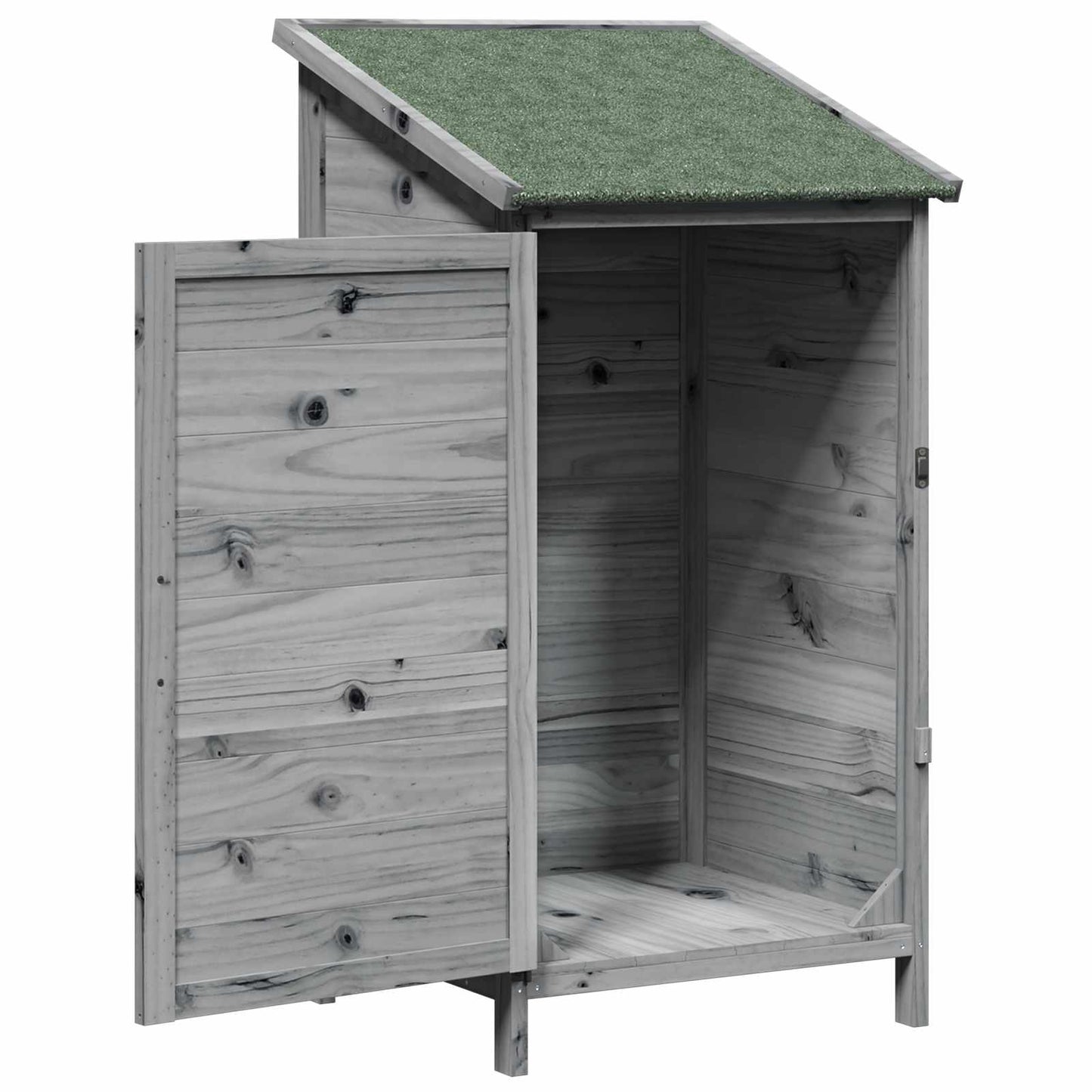vidaXL Garden Shed with Roof Grey 59 x 56 x 113.5 cm Solid Fir Wood