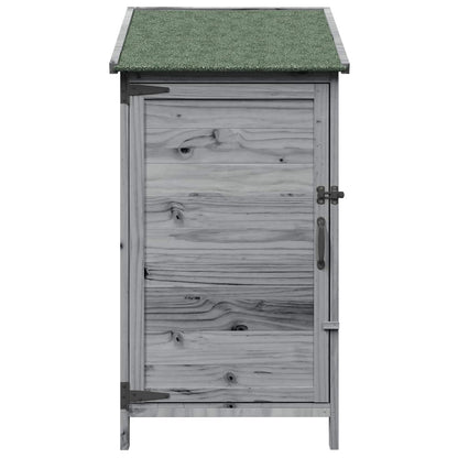 vidaXL Garden Shed with Roof Grey 59 x 56 x 113.5 cm Solid Fir Wood