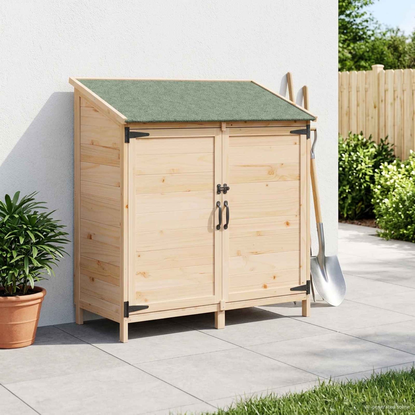 vidaXL Garden Shed Natural 106.5 x 56 x 113.5 cm Solid Fir Wood