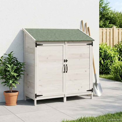 vidaXL Garden Shed White 106.5 x 56 x 113.5 cm Solid Fir Wood