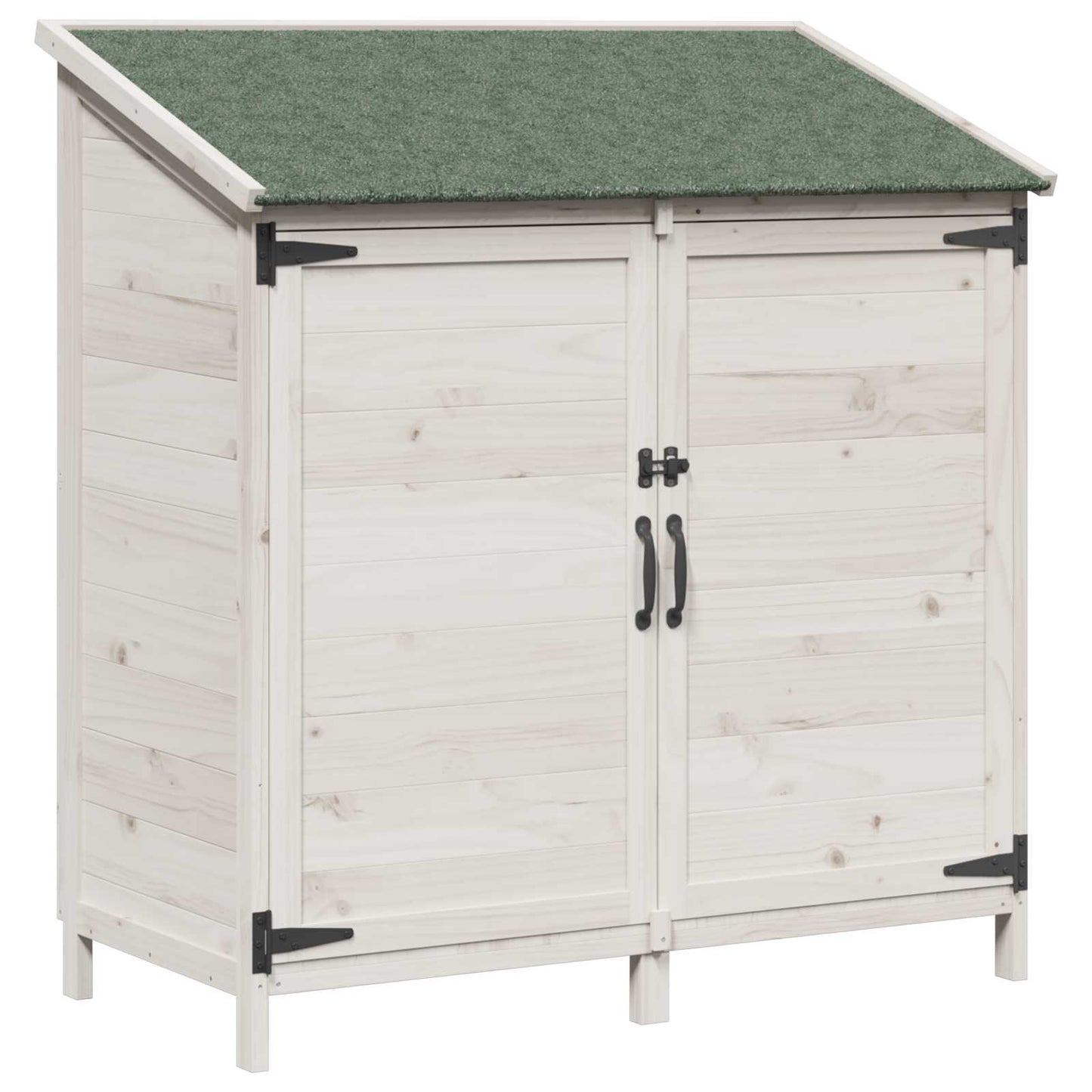 vidaXL Garden Shed White 106.5 x 56 x 113.5 cm Solid Fir Wood