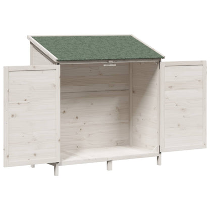 vidaXL Garden Shed White 106.5 x 56 x 113.5 cm Solid Fir Wood