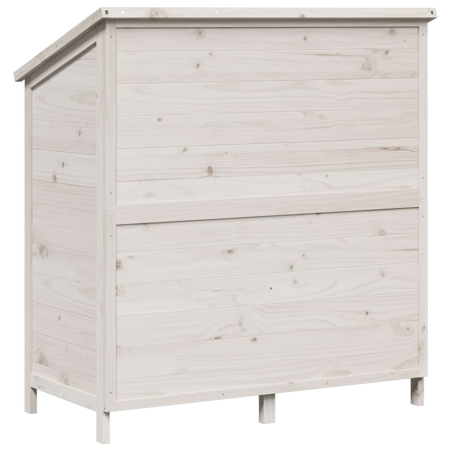 vidaXL Garden Shed White 106.5 x 56 x 113.5 cm Solid Fir Wood
