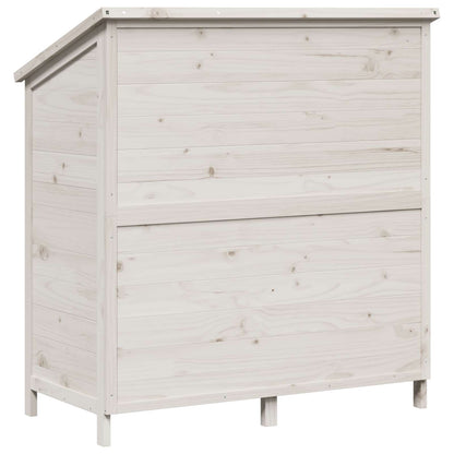 vidaXL Garden Shed White 106.5 x 56 x 113.5 cm Solid Fir Wood