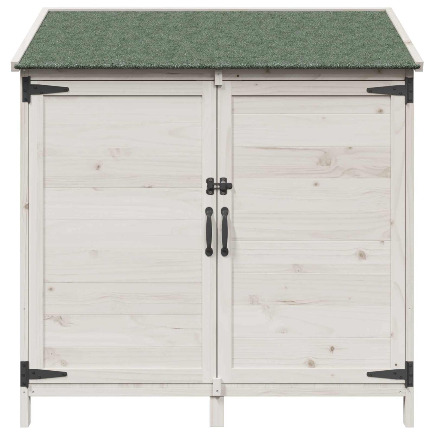 vidaXL Garden Shed White 106.5 x 56 x 113.5 cm Solid Fir Wood