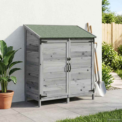 vidaXL Garden Shed with Roof Grey 106.5 x 56 x 113.5 cm Solid Fir Wood