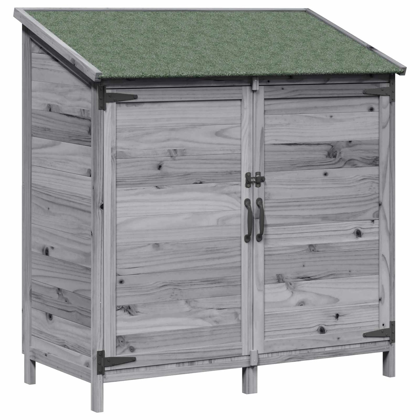vidaXL Garden Shed with Roof Grey 106.5 x 56 x 113.5 cm Solid Fir Wood