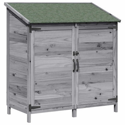 vidaXL Garden Shed with Roof Grey 106.5 x 56 x 113.5 cm Solid Fir Wood