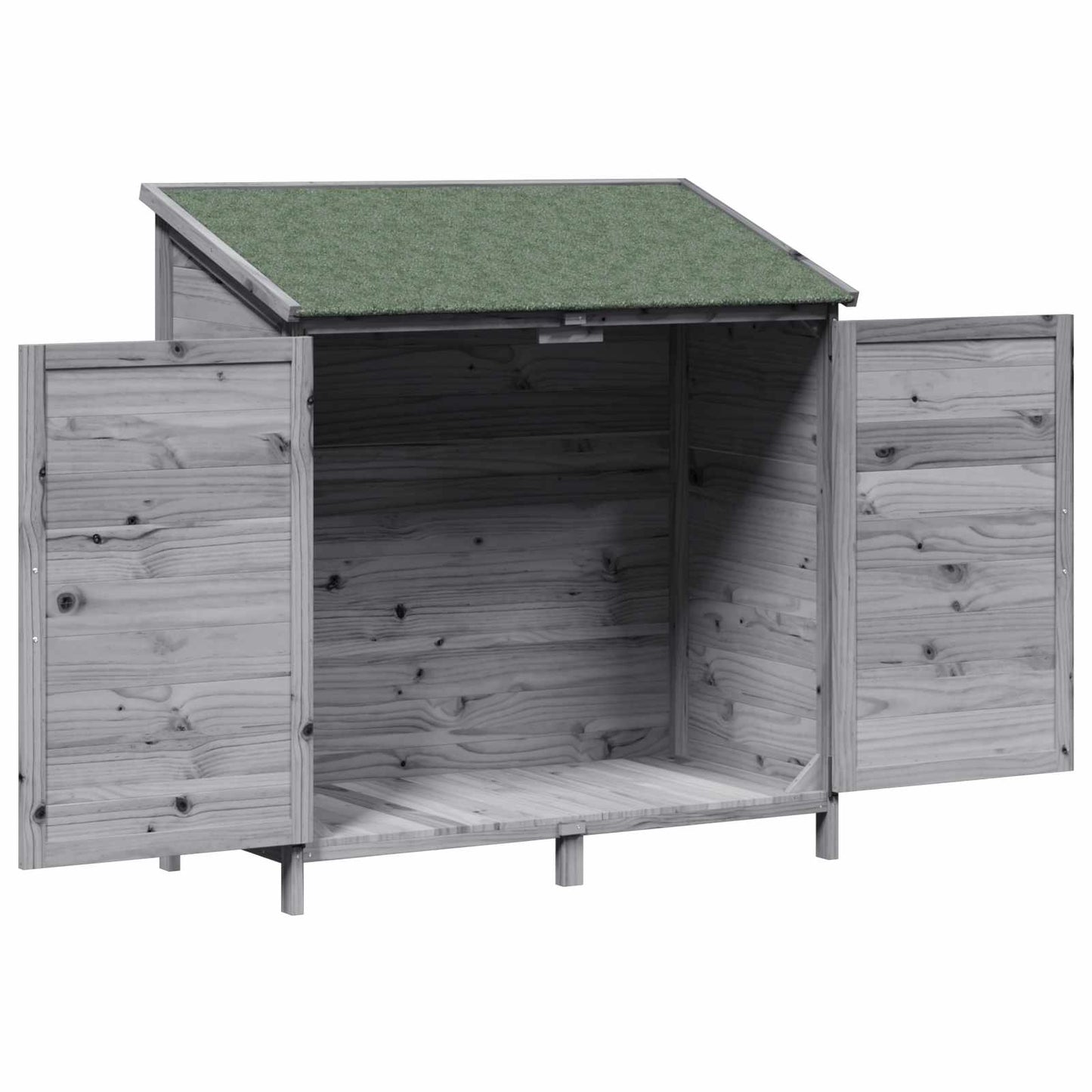 vidaXL Garden Shed with Roof Grey 106.5 x 56 x 113.5 cm Solid Fir Wood