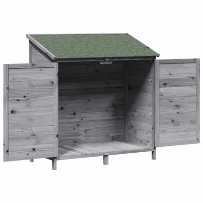 vidaXL Garden Shed with Roof Grey 106.5 x 56 x 113.5 cm Solid Fir Wood
