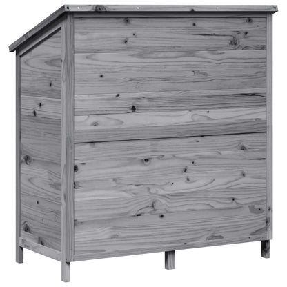 vidaXL Garden Shed with Roof Grey 106.5 x 56 x 113.5 cm Solid Fir Wood