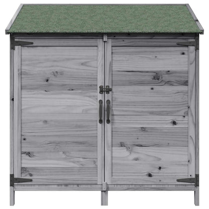 vidaXL Garden Shed with Roof Grey 106.5 x 56 x 113.5 cm Solid Fir Wood