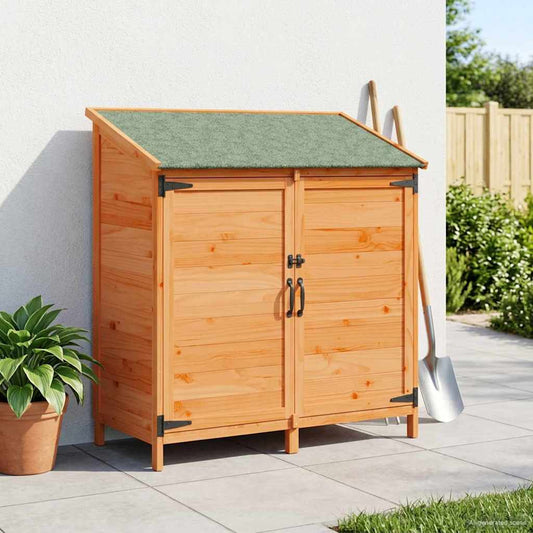 vidaXL Garden Shed Brown 106.5 x 56 x 113.5 cm Solid Fir Wood