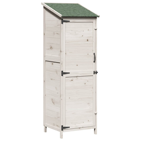 vidaXL Garden Shed with Roof White 59.5 x 56 x 176.5 cm Solid Fir Wood