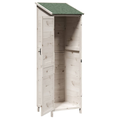 vidaXL Garden Shed with Roof White 59.5 x 56 x 176.5 cm Solid Fir Wood