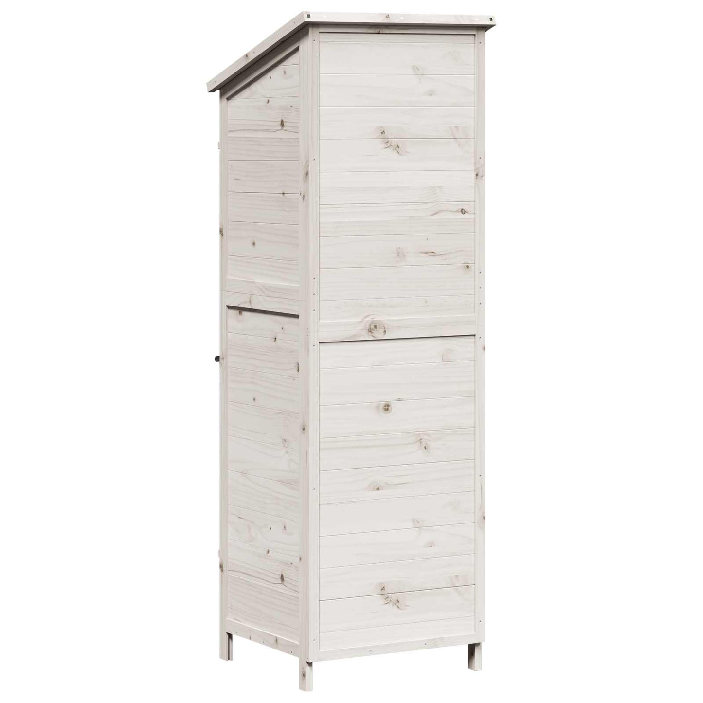 vidaXL Garden Shed with Roof White 59.5 x 56 x 176.5 cm Solid Fir Wood