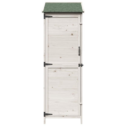 vidaXL Garden Shed with Roof White 59.5 x 56 x 176.5 cm Solid Fir Wood