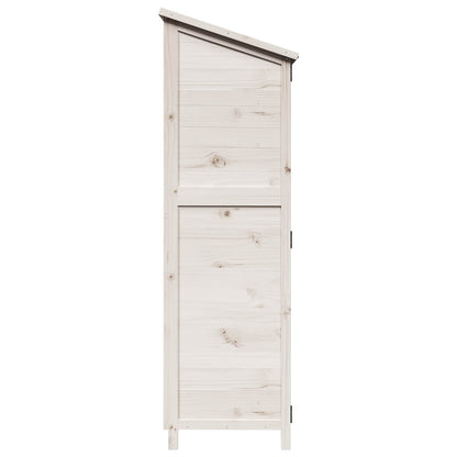 vidaXL Garden Shed with Roof White 59.5 x 56 x 176.5 cm Solid Fir Wood