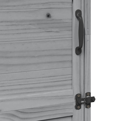 vidaXL Garden Shed with Roof Grey 59.5 x 56 x 176.5 cm Solid Fir Wood