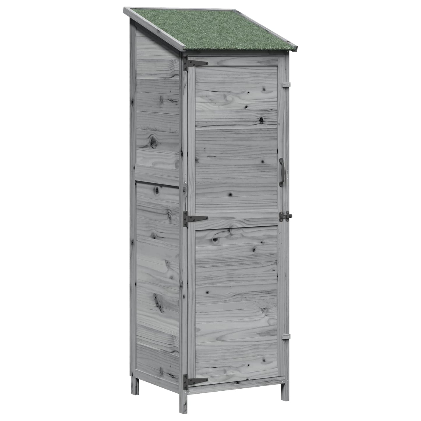 vidaXL Garden Shed with Roof Grey 59.5 x 56 x 176.5 cm Solid Fir Wood
