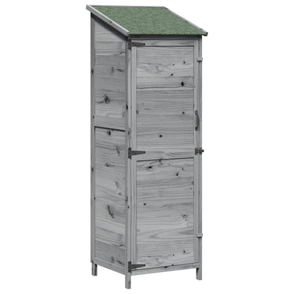 vidaXL Garden Shed with Roof Grey 59.5 x 56 x 176.5 cm Solid Fir Wood