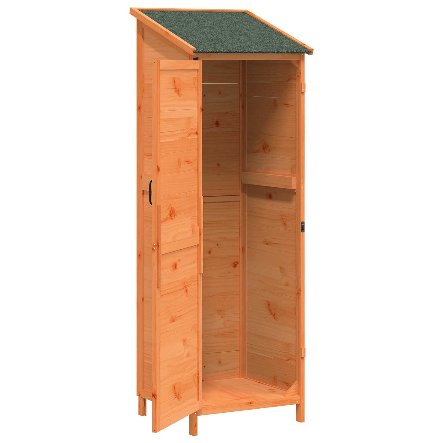 vidaXL Garden Shed with Roof Brown 59.5 x 56 x 176.5 cm Solid Fir Wood