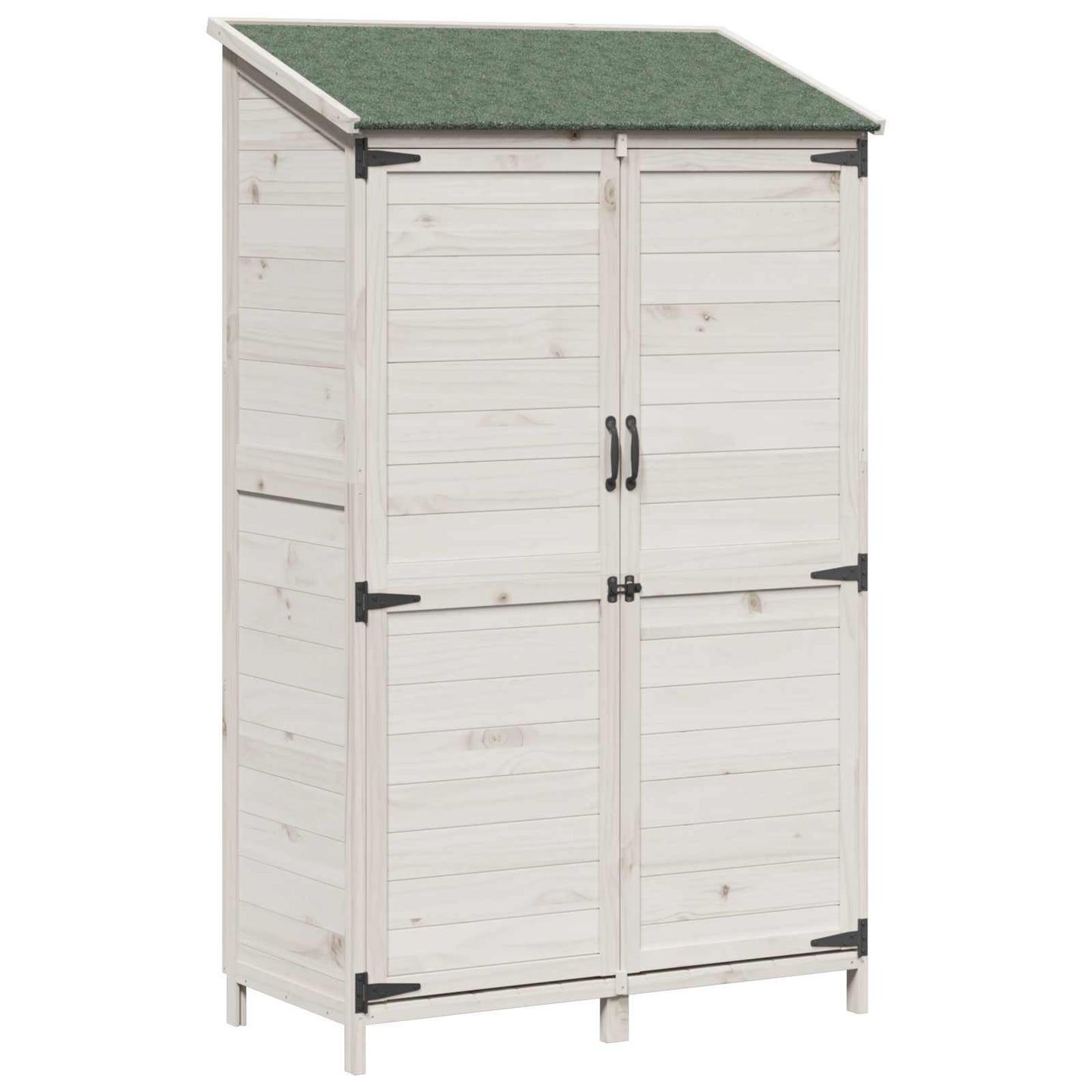 vidaXL Garden Shed with Roof White 106.5 x 56 x 176 cm Solid Fir Wood