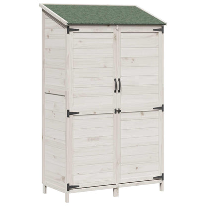 vidaXL Garden Shed with Roof White 106.5 x 56 x 176 cm Solid Fir Wood