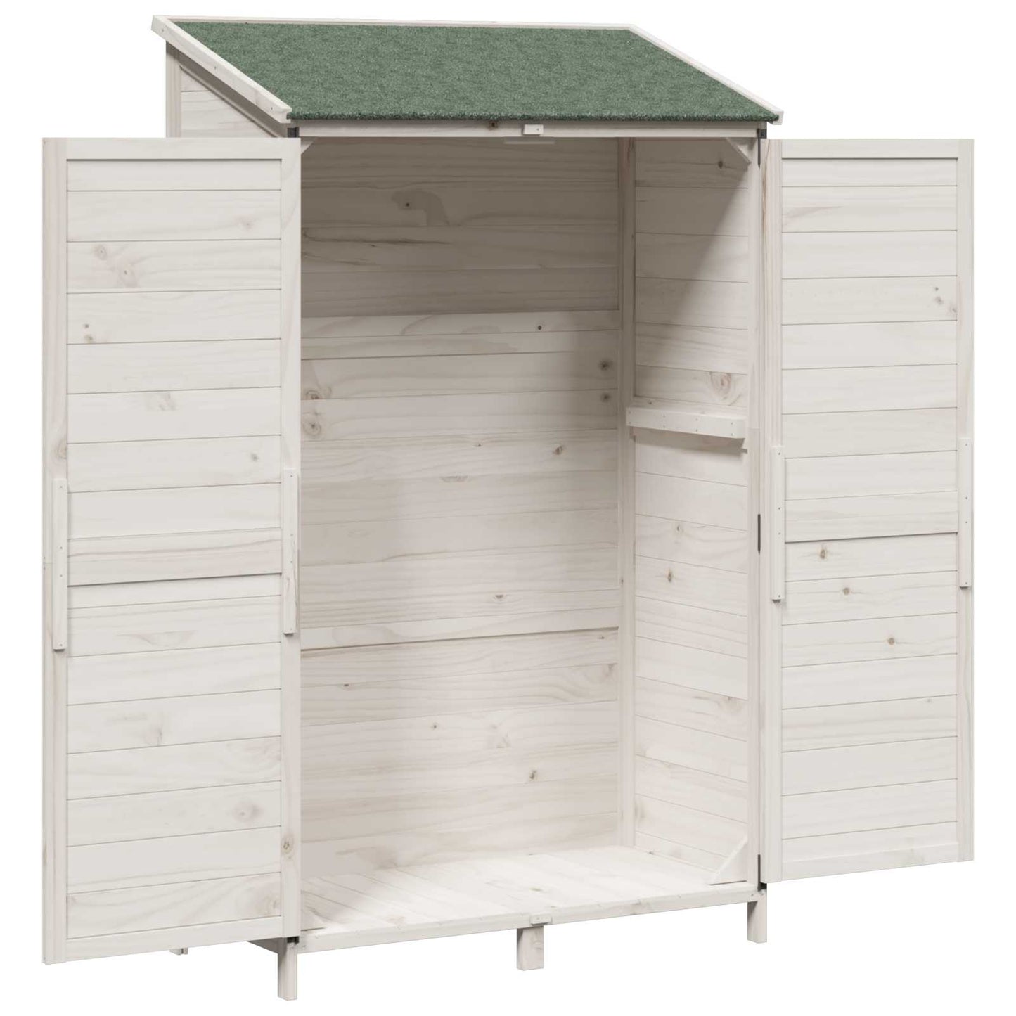 vidaXL Garden Shed with Roof White 106.5 x 56 x 176 cm Solid Fir Wood
