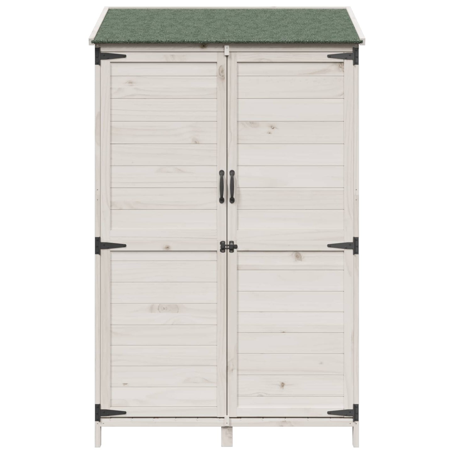 vidaXL Garden Shed with Roof White 106.5 x 56 x 176 cm Solid Fir Wood