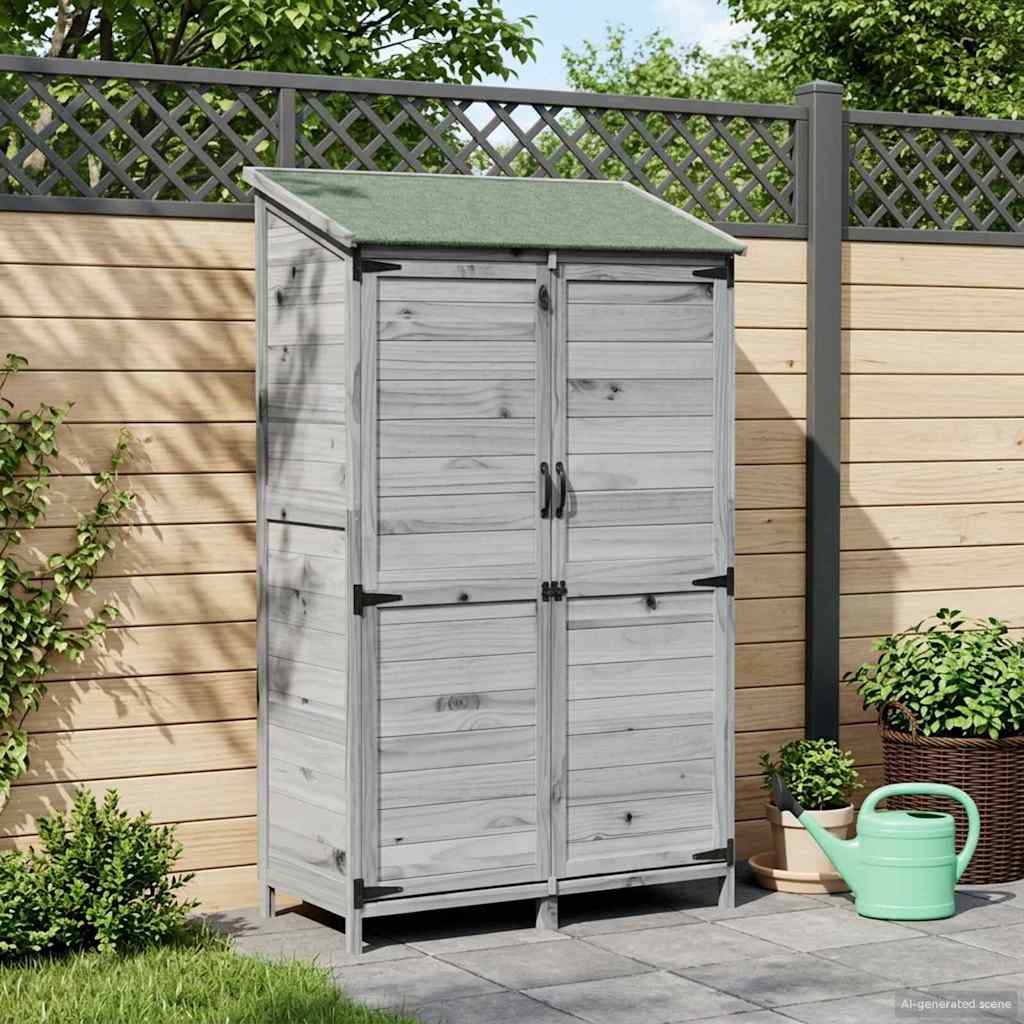 vidaXL Garden Shed Grey 106.5 x 56 x 176 cm Engineered Wood
