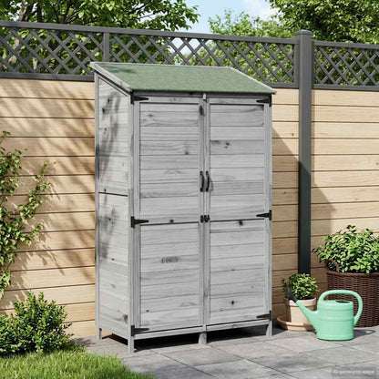 vidaXL Garden Shed Grey 106.5 x 56 x 176 cm Engineered Wood