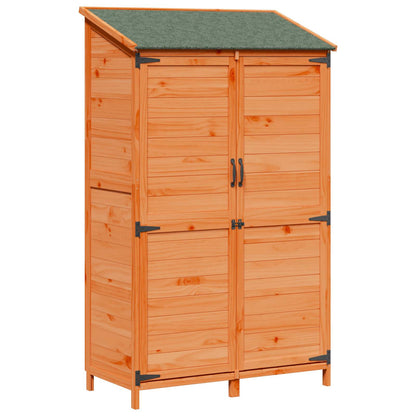vidaXL Garden Shed with Roof Brown 106.5 x 56 x 176 cm Solid Fir Wood