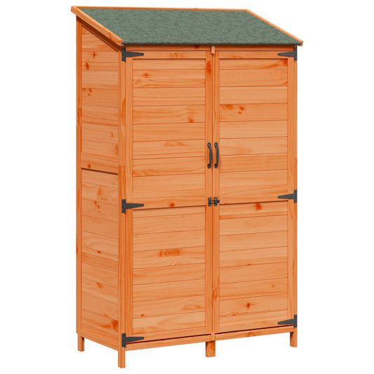 vidaXL Garden Shed with Roof Brown 106.5 x 56 x 176 cm Solid Fir Wood