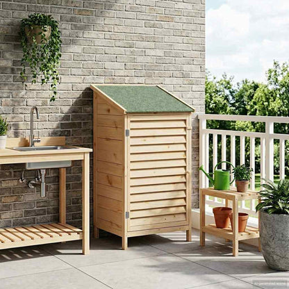 vidaXL Garden Shed with Roof Natural 59 x 56 x 113.5 cm Solid Fir Wood