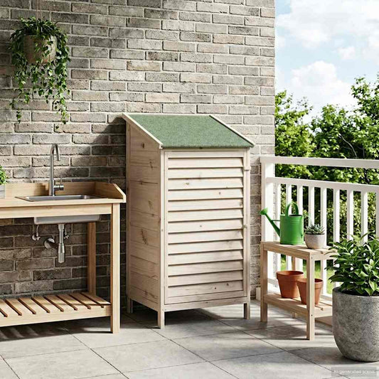 vidaXL Garden Shed with Roof White 59 x 56 x 113.5 cm Solid Fir Wood