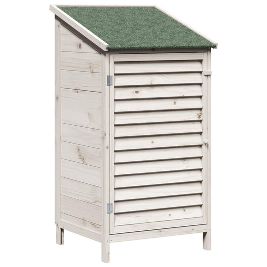 vidaXL Garden Shed with Roof White 59 x 56 x 113.5 cm Solid Fir Wood