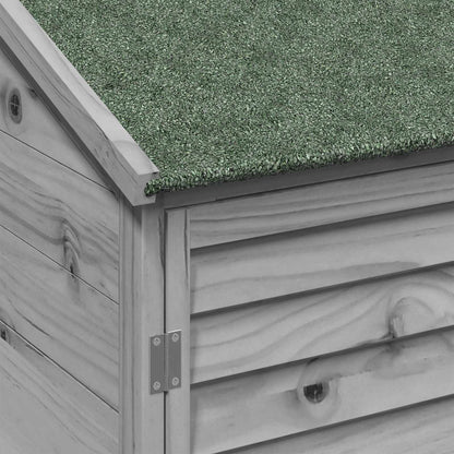 vidaXL Garden Shed with Roof Grey 59 x 56 x 113.5 cm Solid Fir Wood